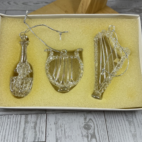 Other - Musical Instrument Shape Christmas Ornament Set 3 Pack Vintage Festive Holiday